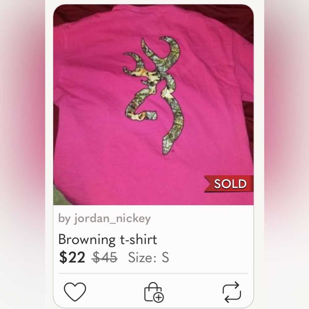 🌞 Browning short sleeve crew neck barbiecore pink tee name & logo women size S - Picture 15 of 16